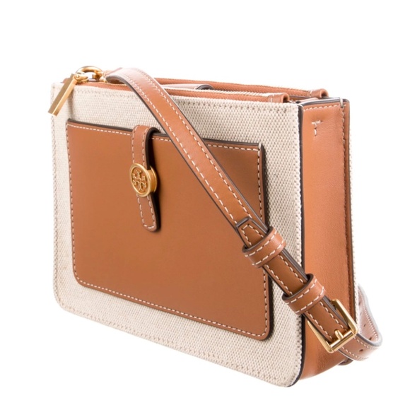 🌸 Tory Burch Walker Canvas Double-Zip Crossbody Bag – Like New! 🌸 - Picture 7 of 12